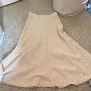 Zara Tweed Beige A-Line Skirt